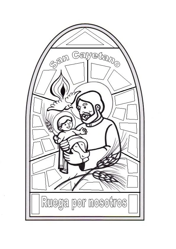Vitral de San Cayetano para colorear | Educacion Religiosa Vitral de San Cayetano para colorear | Educacion Religiosa
