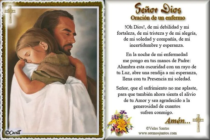 Rincón de la Oración: Estampa Oración de un enfermo para pedir su ... Rincón de la Oración: Estampa Oración de un enfermo para pedir su ...
