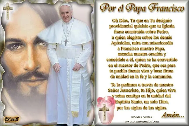 Rincón de la Oración: Estampa Oración para rezar por nuestro Papa ... Rincón de la Oración: Estampa Oración para rezar por nuestro Papa ...