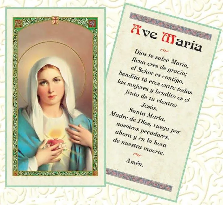 Rincón de la Oración: Estampas Oraciones del Ave María