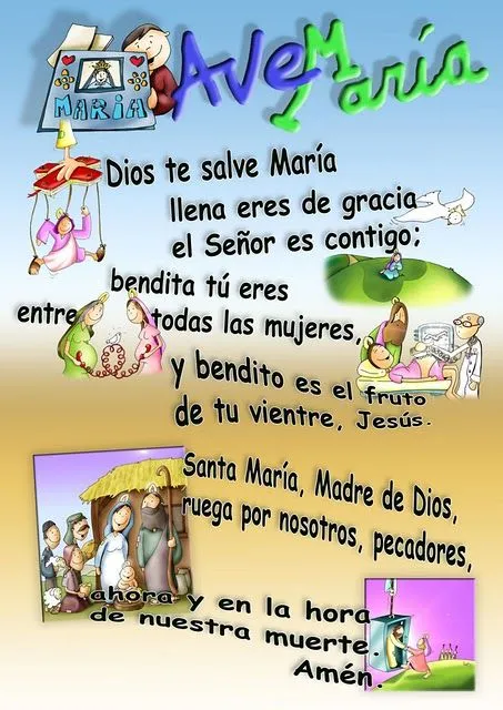 Rincón de la Oración: Estampas Oraciones del Ave María Rincón de la Oración: Estampas Oraciones del Ave María