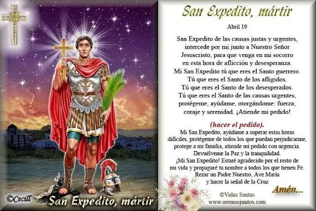 Rincón de la Oración: Estampas Oraciones de San Expedito