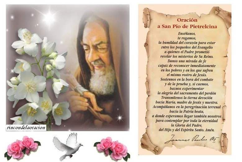 Rincón de la Oración: Estampas Oraciones de San Pío de Pietrelcina ... Rincón de la Oración: Estampas Oraciones de San Pío de Pietrelcina ...