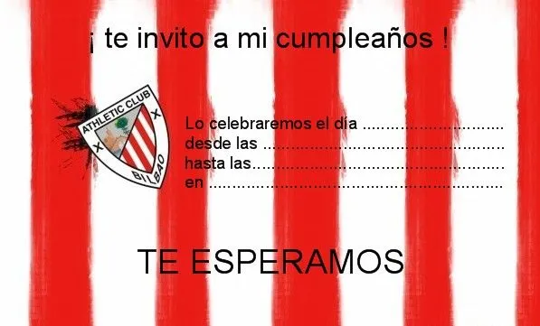 EL RINCÓN DE LOS PEQUES: INVITACIONES PARA CUMPLEAÑOS DEL ATHLETIC ...