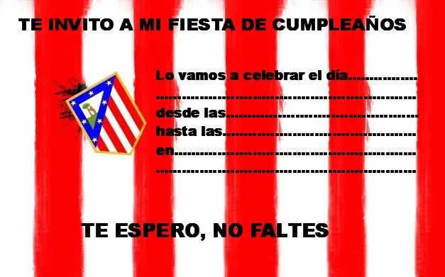 EL RINCÓN DE LOS PEQUES: INVITACIONES PARA CUMPLEAÑOS DEL ATLETICO ...