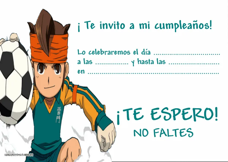 EL RINCÓN DE LOS PEQUES: INVITACIONES PARA CUMPLEAÑOS DE INAZUMA ...