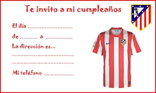 EL RINCÓN DE LOS PEQUES: INVITACIONES PARA CUMPLEAÑOS DEL ATLETICO ...