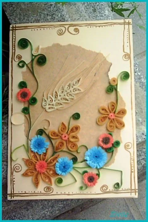 El Rinconcito de Zivi: "Tarjeta flores" tarjeta hecha a mano, quilling