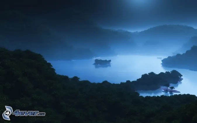 rio,-montanas,-bosque,-noche- ...