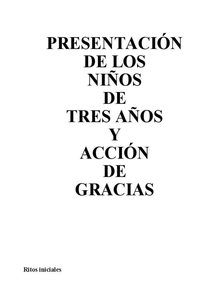Rito de Presentación de Niños de 3 Años | PDF | Oración | María, madre de Jesús Rito de Presentación de Niños de 3 Años | PDF | Oración | María, madre de Jesús