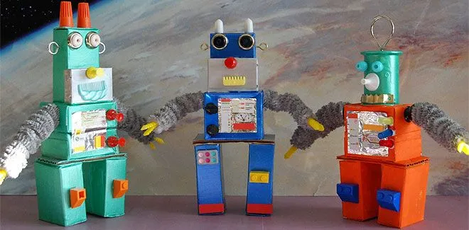 Como hacer robots con cajas de caramelos. Manualidades para niños ... Como hacer robots con cajas de caramelos. Manualidades para niños ...