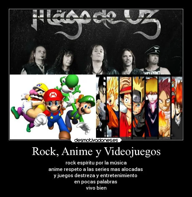Rock, Anime y Videojuegos | Desmotivaciones