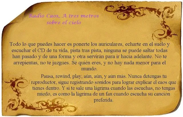 Rodeada por letras: Frases de Libros. A tres metros sobre el cielo