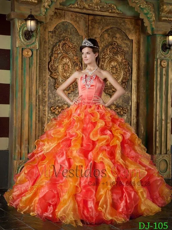 Rojo Anaranjado Vestido De Fiesta Estrapless Hasta El Suelo ... Rojo Anaranjado Vestido De Fiesta Estrapless Hasta El Suelo ...