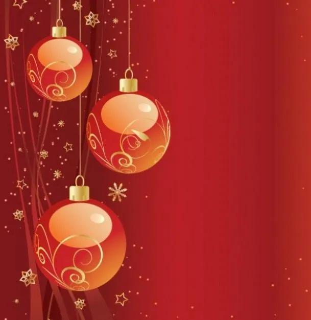 Rojo brillante bolas de navidad de fondo | Descargar Vectores gratis