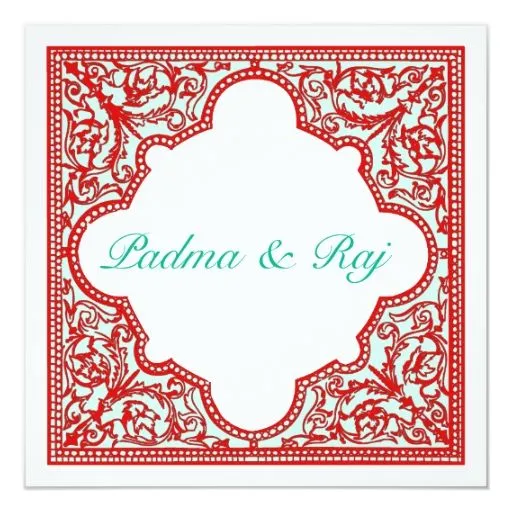 Rojo y invitación del boda del marco del vintage | Zazzle