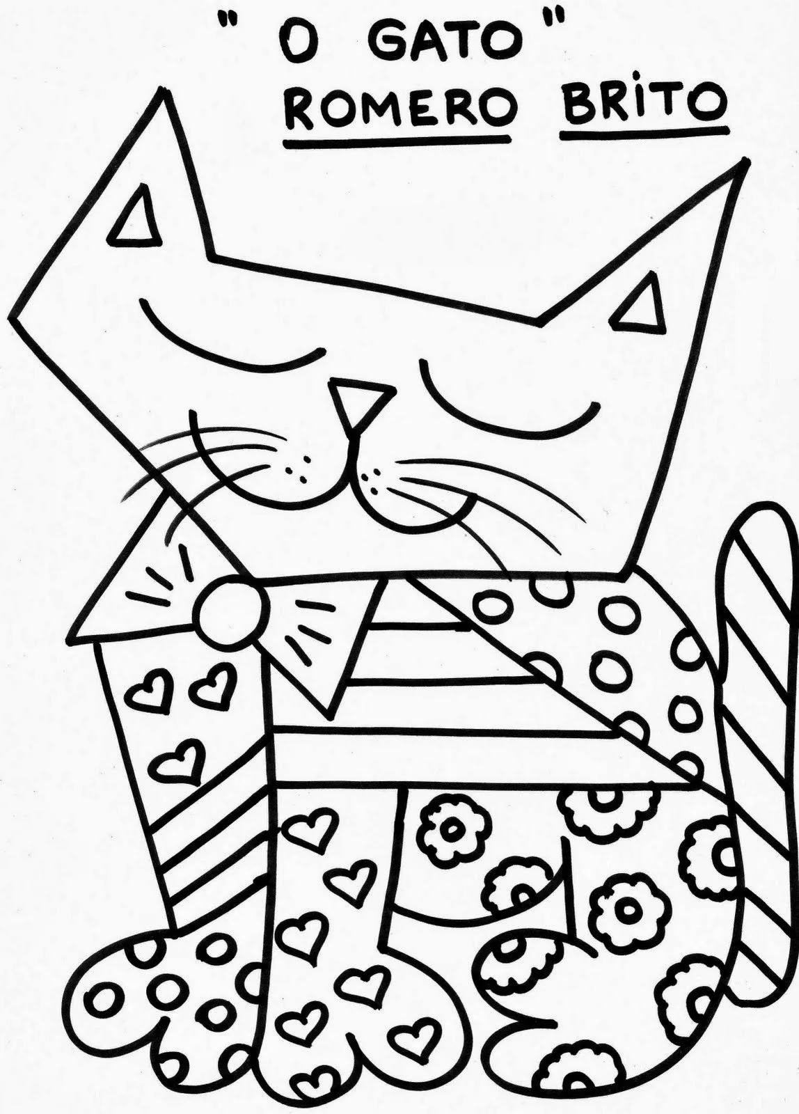 Romero Britto para colorir - Atividades de Alfabetização Romero Britto para colorir - Atividades de Alfabetização