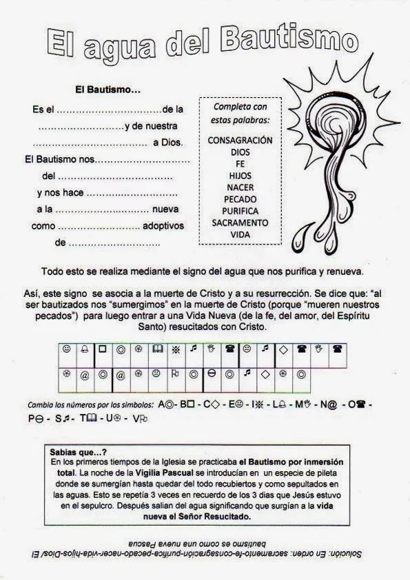 Rompecabezas: Bautismo con grilla Fuente: h... | Sacramento del bautismo, Catequesis, Los sacramentos Rompecabezas: Bautismo con grilla Fuente: h... | Sacramento del bautismo, Catequesis, Los sacramentos