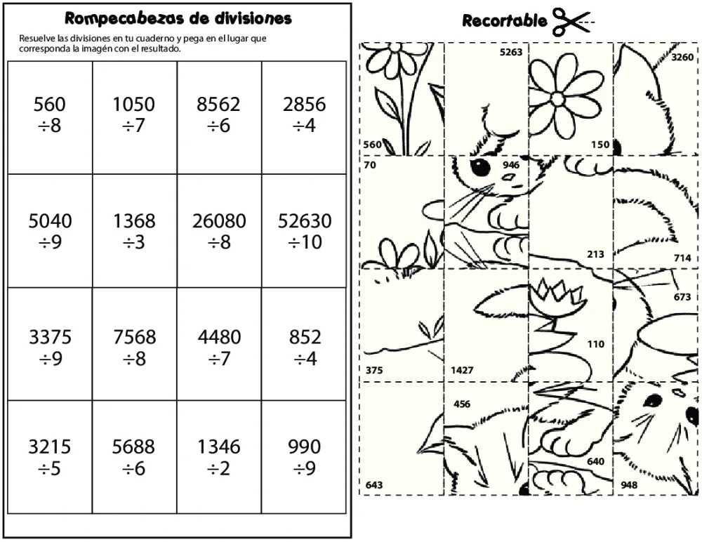 Rompecabezas Divisiones - pdf Docer.com.ar