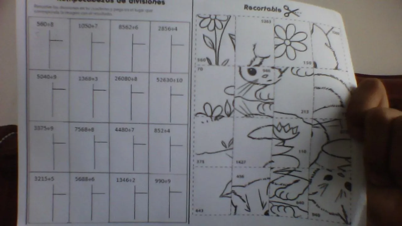 Rompecabezas de divisiones Resuelve las divisiones en tu cuaderno y pega en el lugar que corresponda la - Brainly.lat Rompecabezas de divisiones Resuelve las divisiones en tu cuaderno y pega en el lugar que corresponda la - Brainly.lat