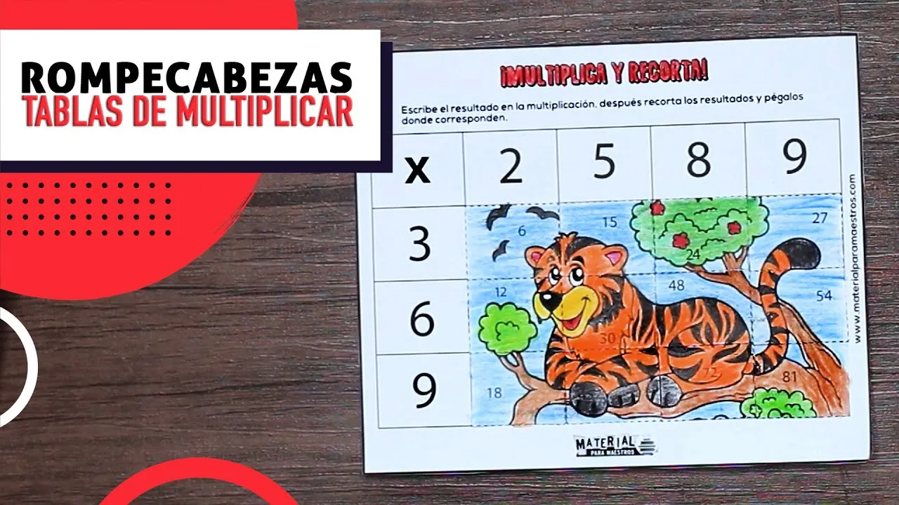 Rompecabezas para estudiar las tablas de multiplicar - YouTube Rompecabezas para estudiar las tablas de multiplicar - YouTube