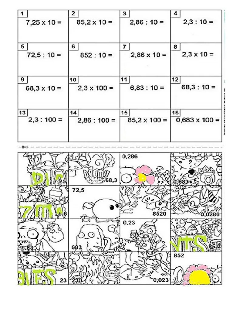 Rompecabezas Multiplicaciones y Divisiones Por 10, 100 y 1000 Plants An Zombies | PDF Rompecabezas Multiplicaciones y Divisiones Por 10, 100 y 1000 Plants An Zombies | PDF