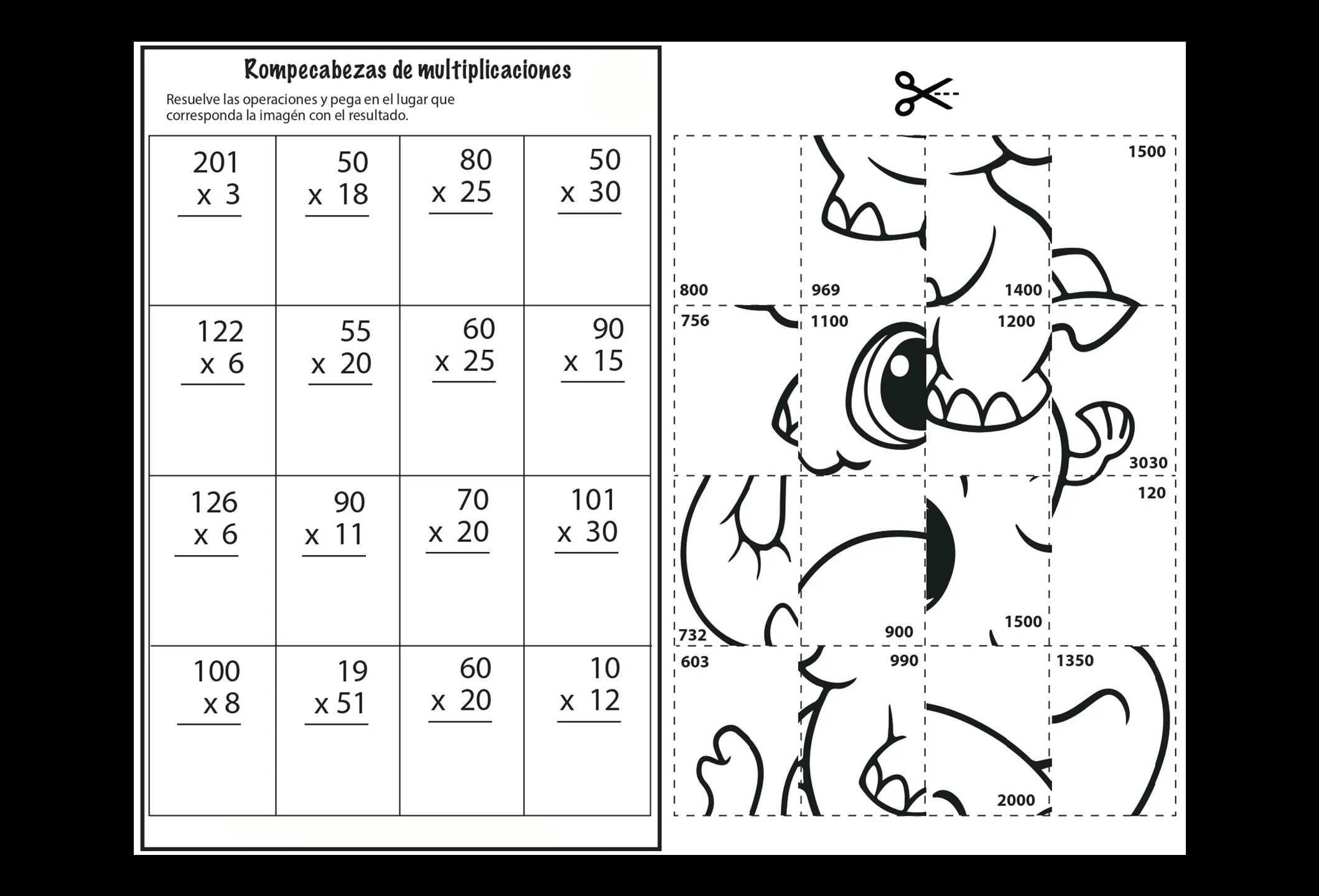 Rompecabezas de multiplicaciones 2 - Matemáticas - Didácticos México Rompecabezas de multiplicaciones 2 - Matemáticas - Didácticos México