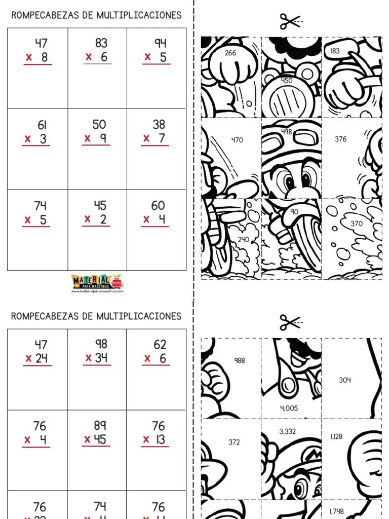 Rompecabezas de Multiplicaciones | PDF