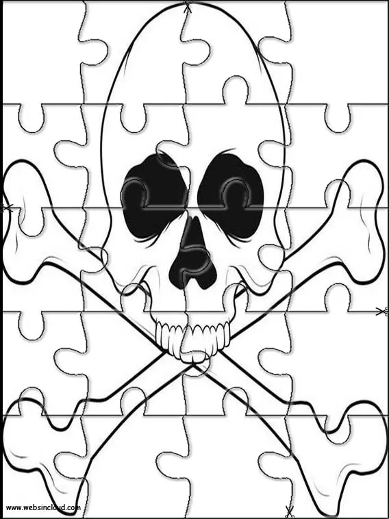 Rompecabezas Online Recortables para Niños Calavera 12 Rompecabezas Online Recortables para Niños Calavera 12