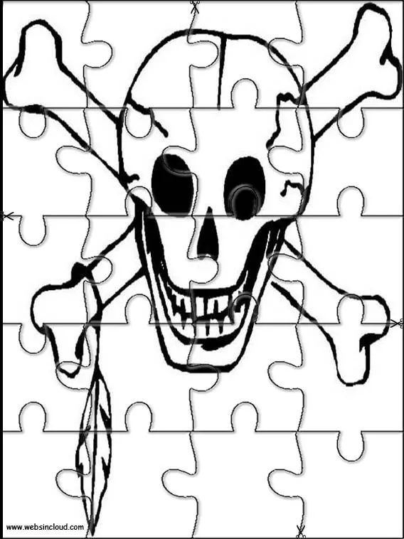 Rompecabezas Recortables para Imprimir para Niños Calavera 26 Rompecabezas Recortables para Imprimir para Niños Calavera 26