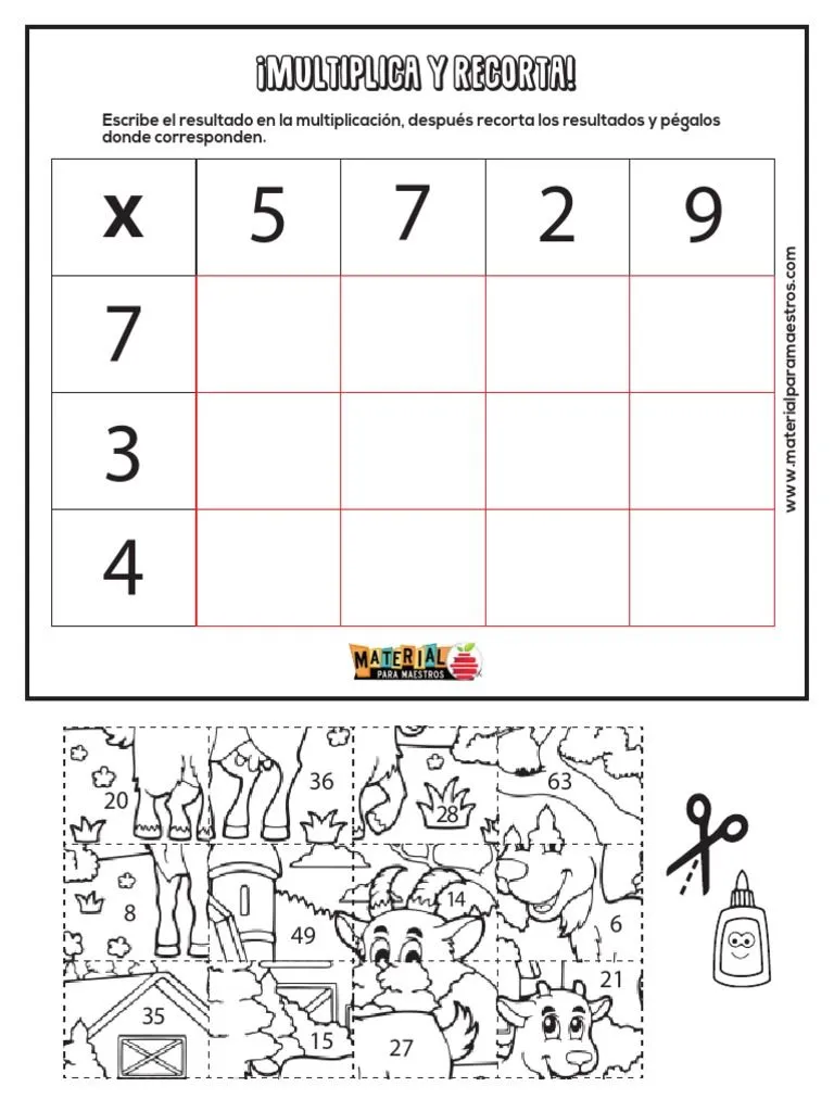 Rompecabezas Tablas de Multiplicar | PDF