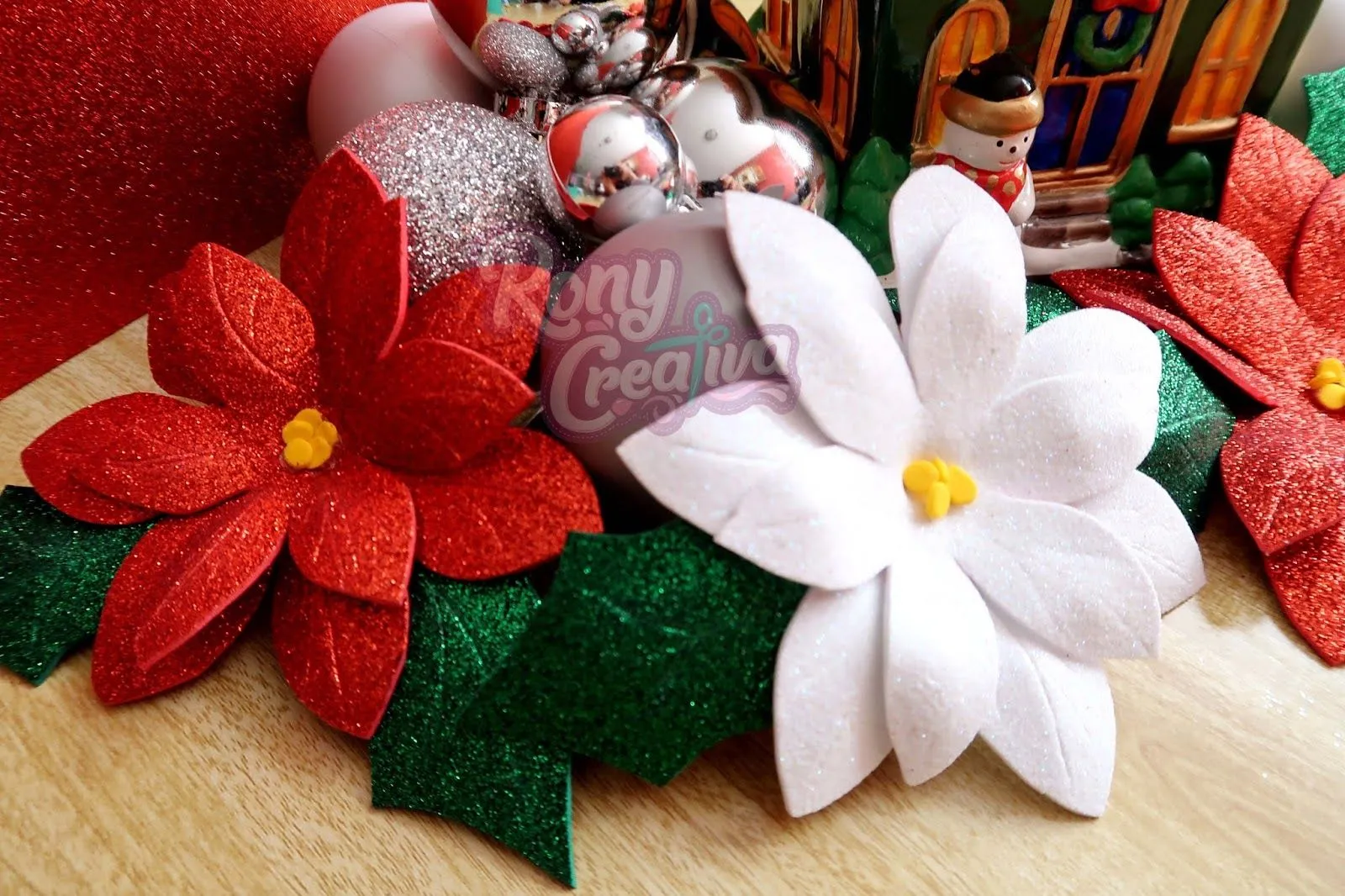 Ronycreativa blog de manualidades: Cómo hacer Flores Navideñas o Noche Buena de Foamy - Manualidades Fáciles para Navidad Ronycreativa blog de manualidades: Cómo hacer Flores Navideñas o Noche Buena de Foamy - Manualidades Fáciles para Navidad