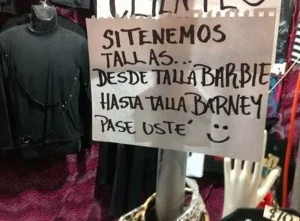 Ropa para chicas desde talla Barbie hasta talla Barney - Ropa para ...