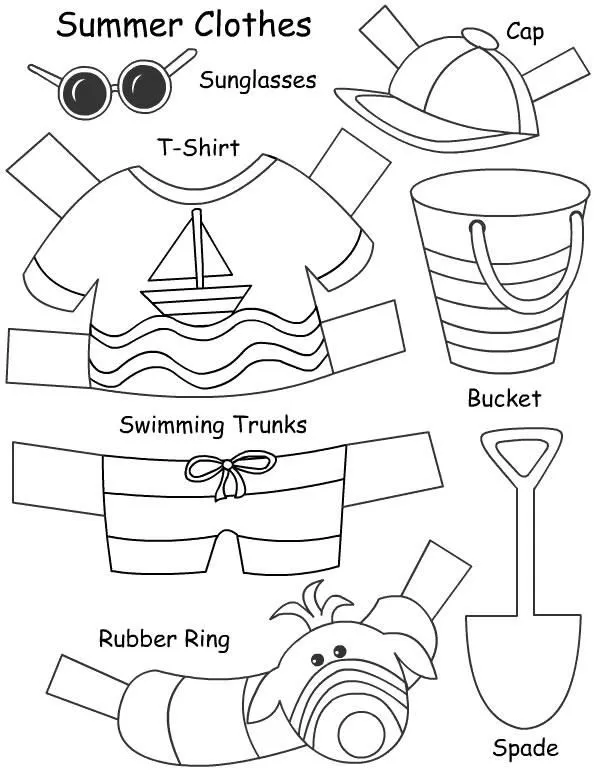 Dibujos para colorear de ropa de verano - Imagui Dibujos para colorear de ropa de verano - Imagui