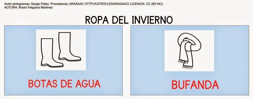 Ropa de invierno. Vocabulario en Infantil | PaLaBraS AzuLeS Ropa de invierno. Vocabulario en Infantil | PaLaBraS AzuLeS