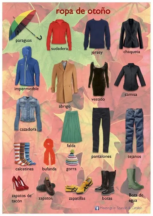 Ropa de otoño. Actividad para practicar con imágenes el léxico de ... Ropa de otoño. Actividad para practicar con imágenes el léxico de ...