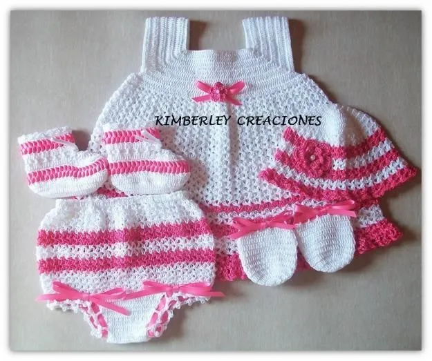 Vestidos a crochet de nena recien nacidas - Imagui
