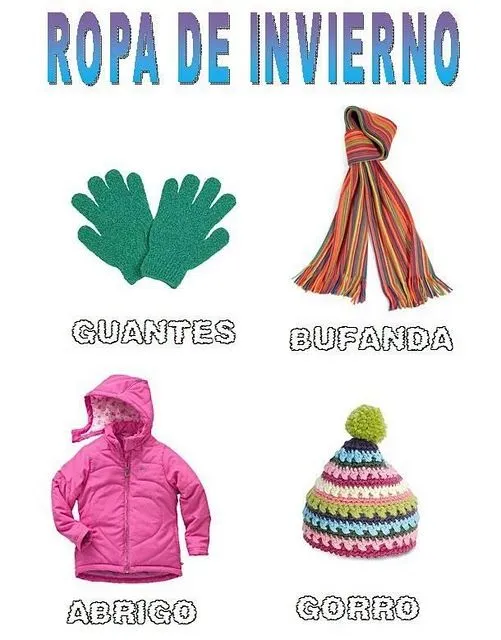 Vocabulario de invierno: prendas de vestir, fruta y verduras ... Vocabulario de invierno: prendas de vestir, fruta y verduras ...