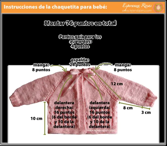 Ropón o chaquetita para bebé - Tejiendo Perú Ropón o chaquetita para bebé - Tejiendo Perú
