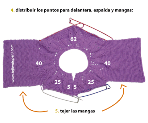 Ropón o chaquetita con canesú de hojas - Tejiendo Perú