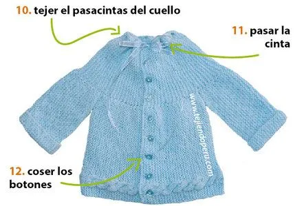 Ropón o chaquetita con trenza - Tejiendo Perú Ropón o chaquetita con trenza - Tejiendo Perú