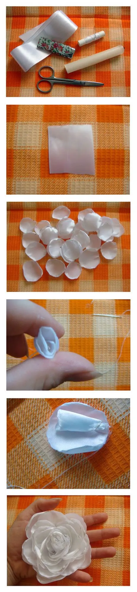 Rosa con cintas - Guía de MANUALIDADES