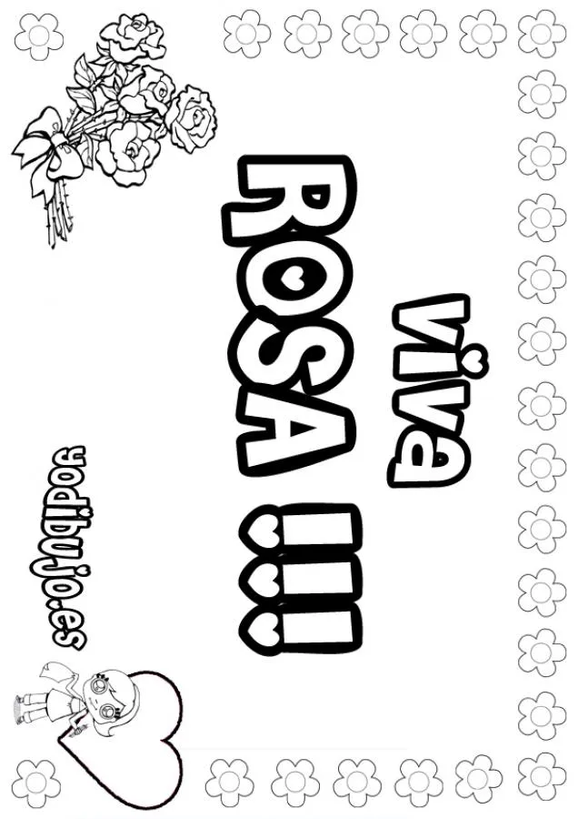 ROSA colorear nombres niñas - Dibujos para colorear NOMBRES NIÑAS