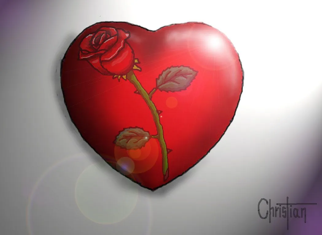 rosa dentro del corazón por cris-t-alex | Dibujando rosa dentro del corazón por cris-t-alex | Dibujando