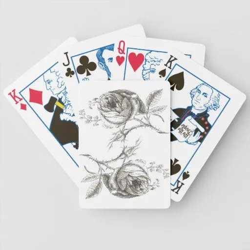rosa estilo vintage dibujo a lapiz baraja cartas de poker | Zazzle rosa estilo vintage dibujo a lapiz baraja cartas de poker | Zazzle