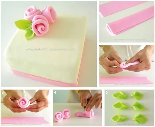 Como hacer una rosa de fondant para decorar tortas paso a paso ... Como hacer una rosa de fondant para decorar tortas paso a paso ...