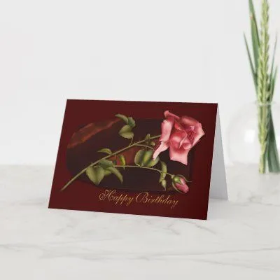 del rosa en un fondo de color rojo oscuro - una tarjeta de cumpleaños ... del rosa en un fondo de color rojo oscuro - una tarjeta de cumpleaños ...