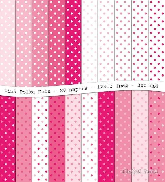 Rosa lunares paquete de papel de scrapbooking por digitalfield