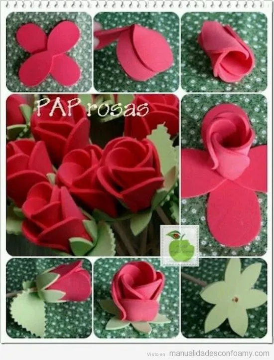 Rosa | Manualidades con Foamy | Fotos, Ideas tutoriales y ... Rosa | Manualidades con Foamy | Fotos, Ideas tutoriales y ...