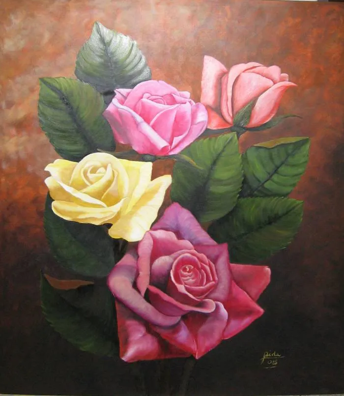 Rosa al óleo Aída Virginia CHIRINO - Artelista. Rosa al óleo Aída Virginia CHIRINO - Artelista.